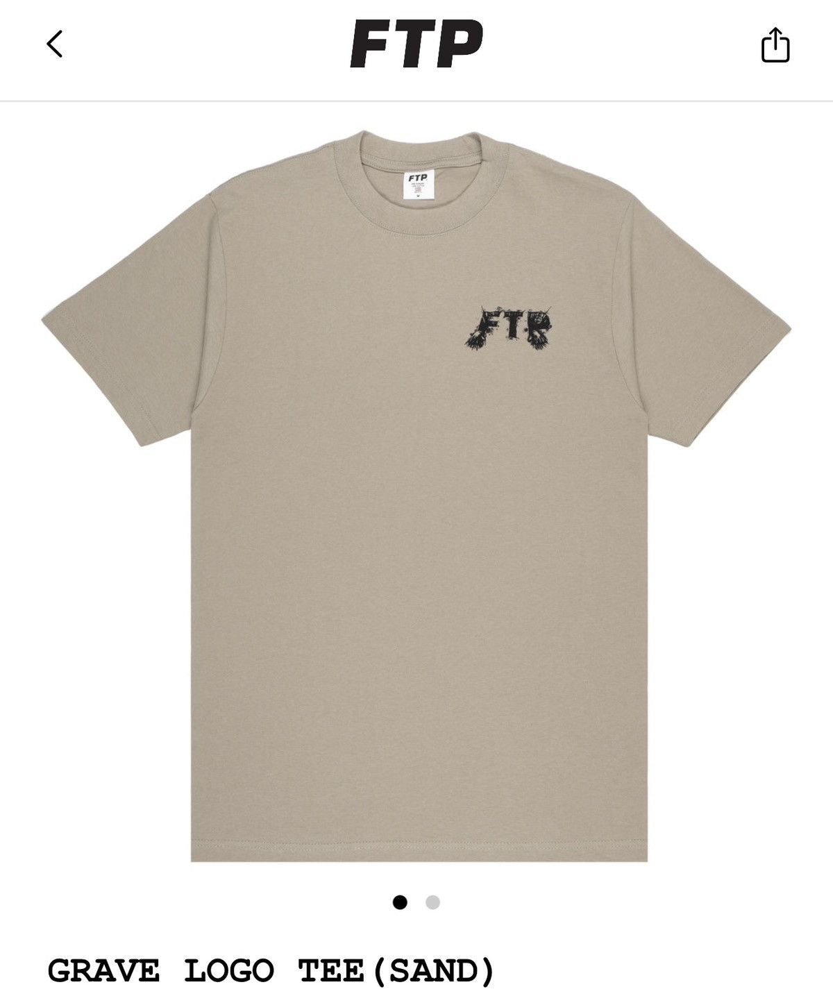 Fuck The Population FTP GRAVE LOGO TEE (Sand) (Medium) Size US M / EU 48-50 / 2 - 1 Thumbnail