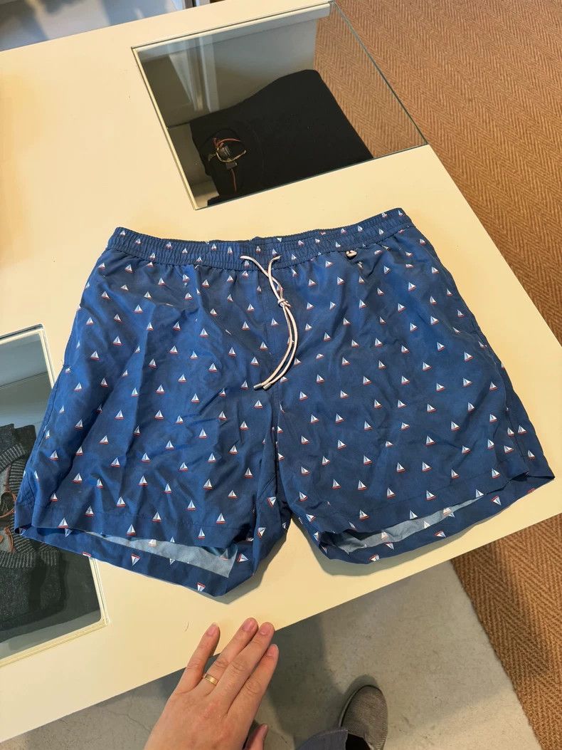 Loro Piana LORO PIANA sizeXL Blue sailboat pattern printed beach pants Size US 28 / EU 44 - 2 Thumbnail