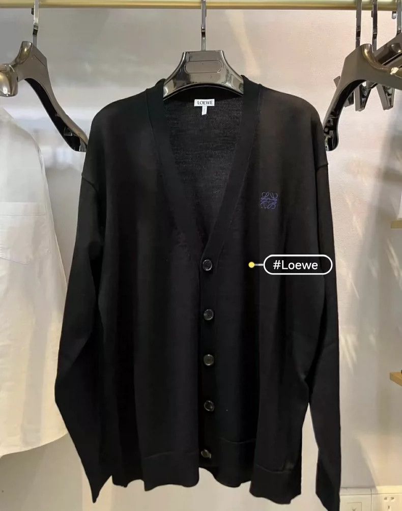 Loewe LOEWE Embroidered Logo Knit Cardigan - dmc Size US S / EU 44-46 / 1 - 1 Thumbnail