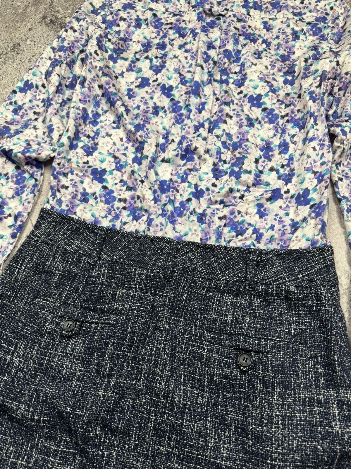 Dolce & Gabbana Dolce Gabbana D&G Floral Tweed Shirt/Skirt Dressed Rare Size S / US 4 / IT 40 - 12 Thumbnail