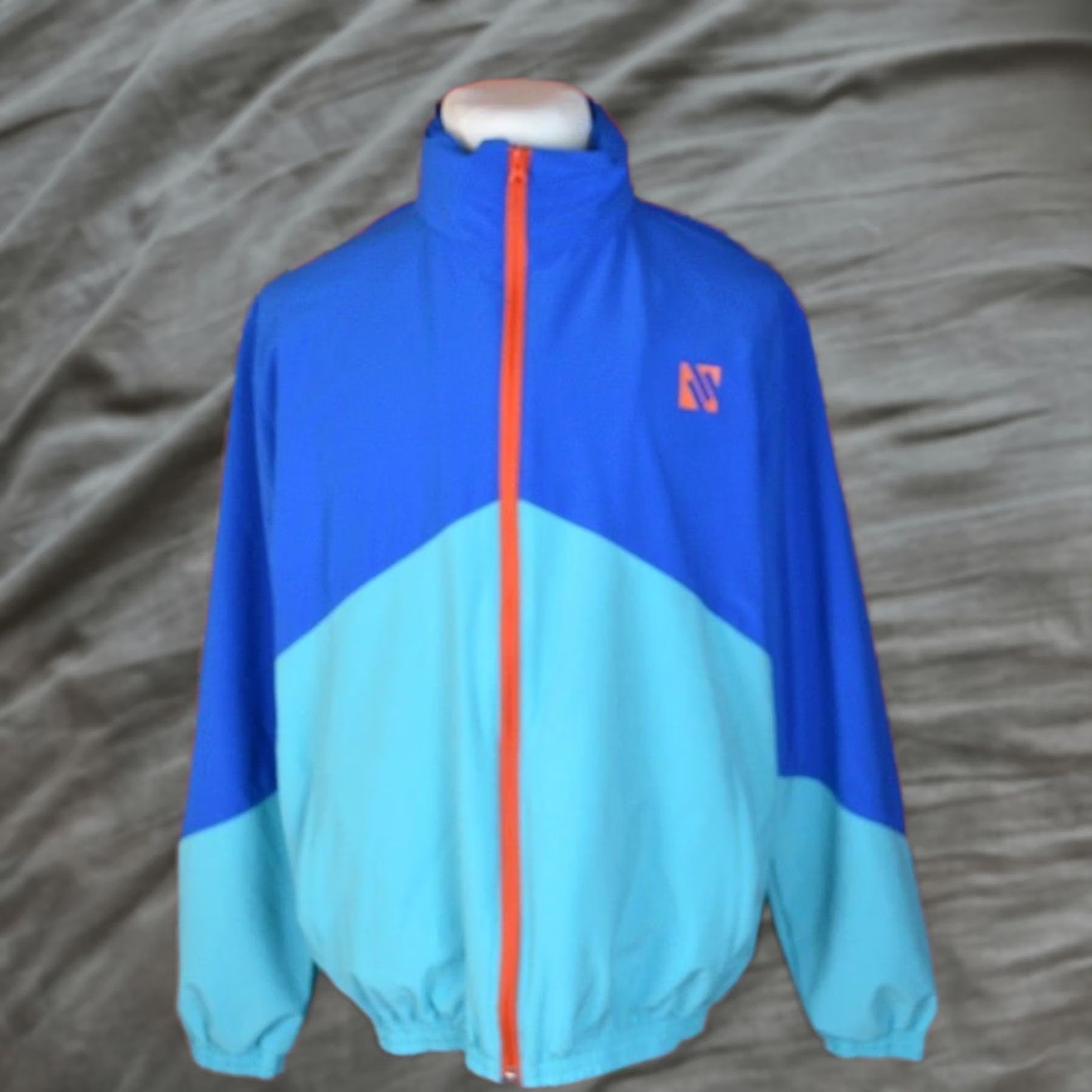 Vintage VINTAGE Ten80 Jacket Teal Cyan Blue Windbreaker Hooded Mens Large Size US L / EU 52-54 / 3 - 1 Thumbnail