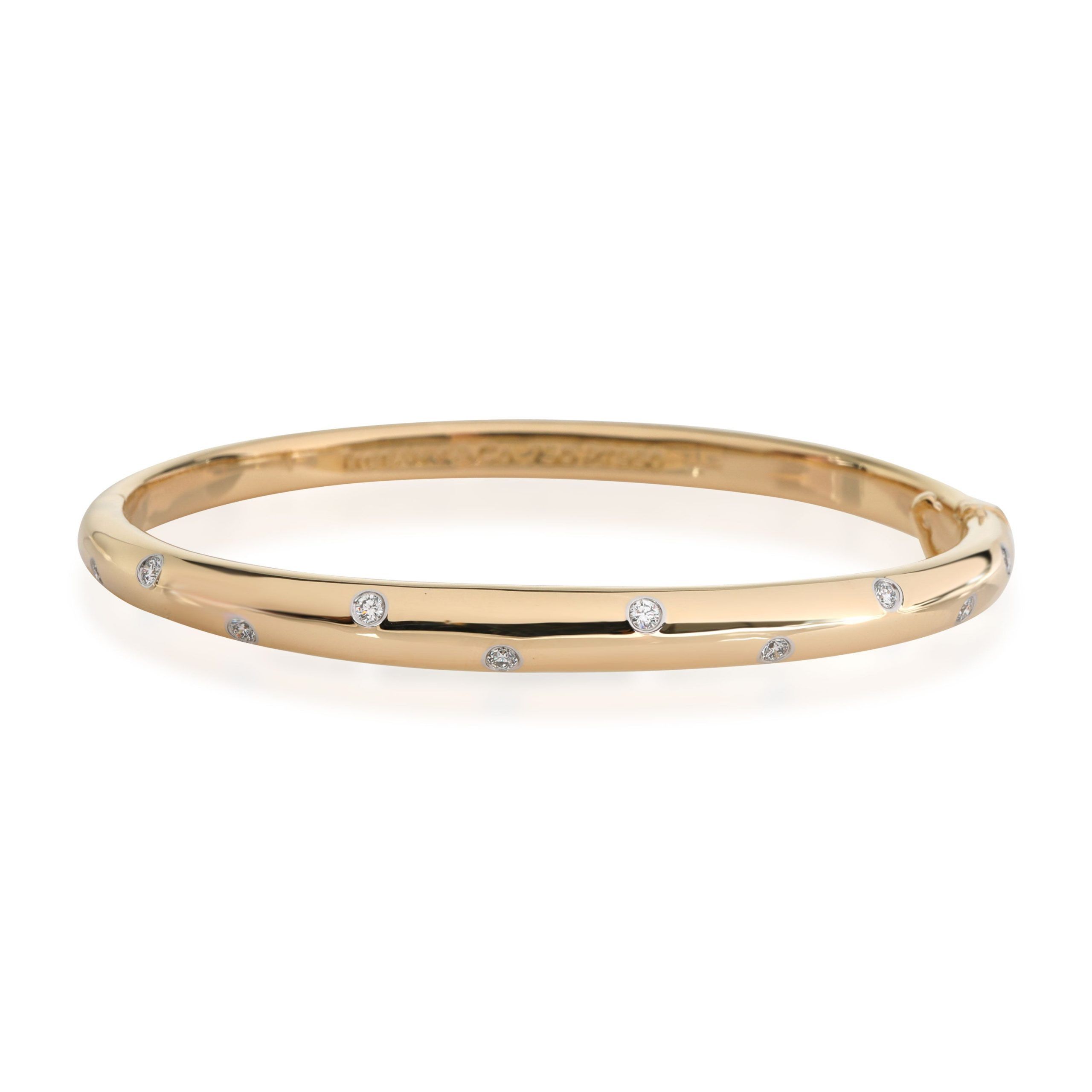 image of Tiffany Co Tiffany & Co. Diamond Etoile Bangle In 18K Yellow Gold 0.21 Ctw, Women's