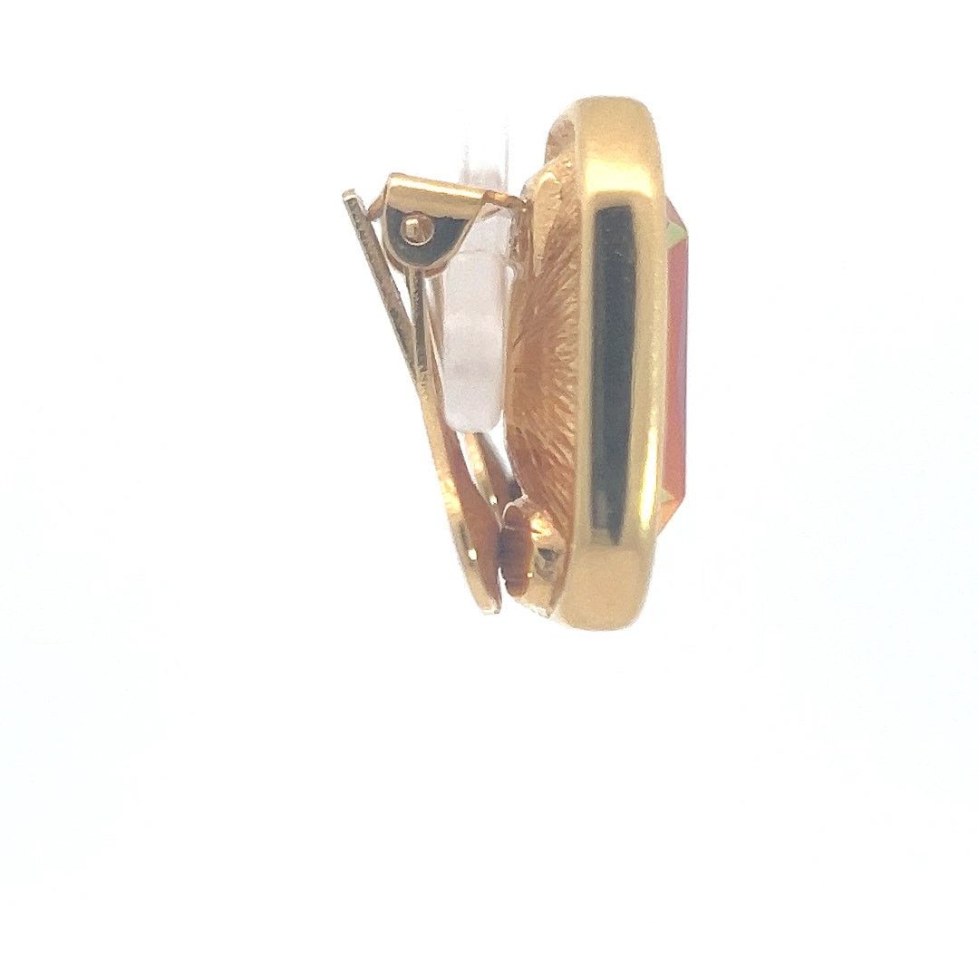 Kenneth Jay Lane KJL - Goldtone Mystic Rainbow Faux Topaz Clip Earrings Size ONE SIZE - 6 Thumbnail