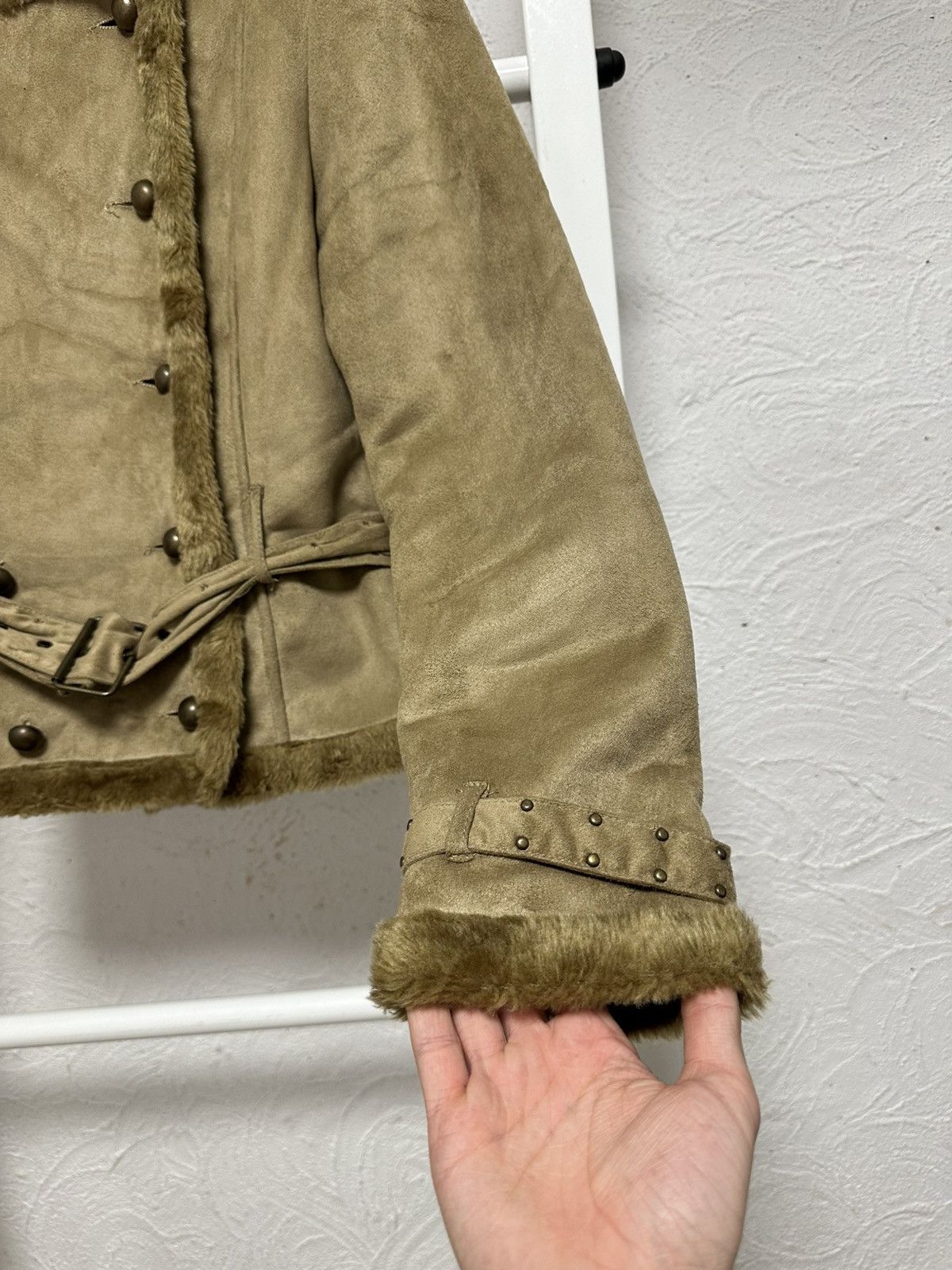 Hysteric Glamour × Vintage Y2K Hysteric Glamour Vintage Shearling Bomber Jacket Beige Size M / US 6-8 / IT 42-44 - 3 Thumbnail