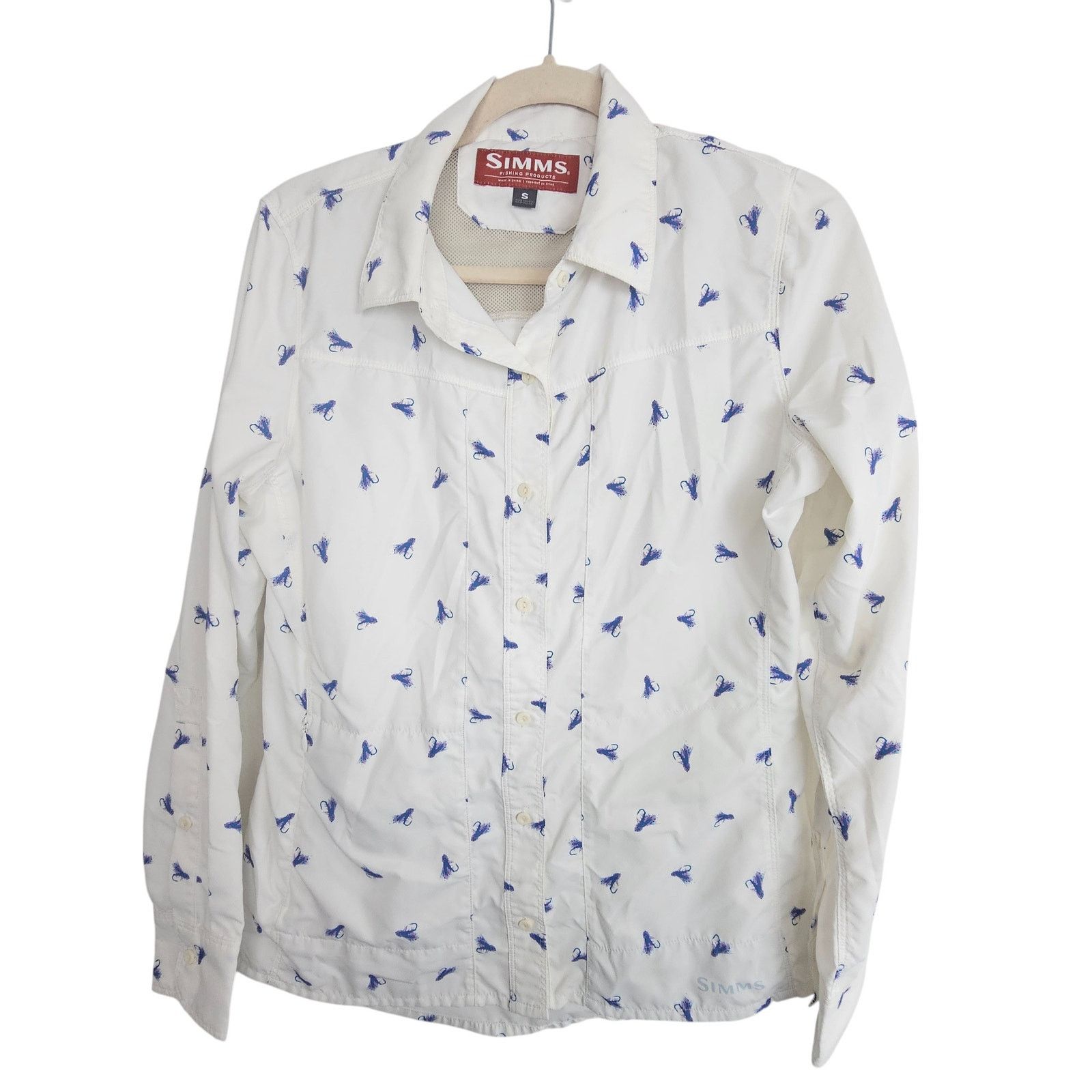 Simms Simms Womens Vented Isle Fishing Shirt S White Fly All Over Size S / US 4 / IT 40 - 1 Thumbnail