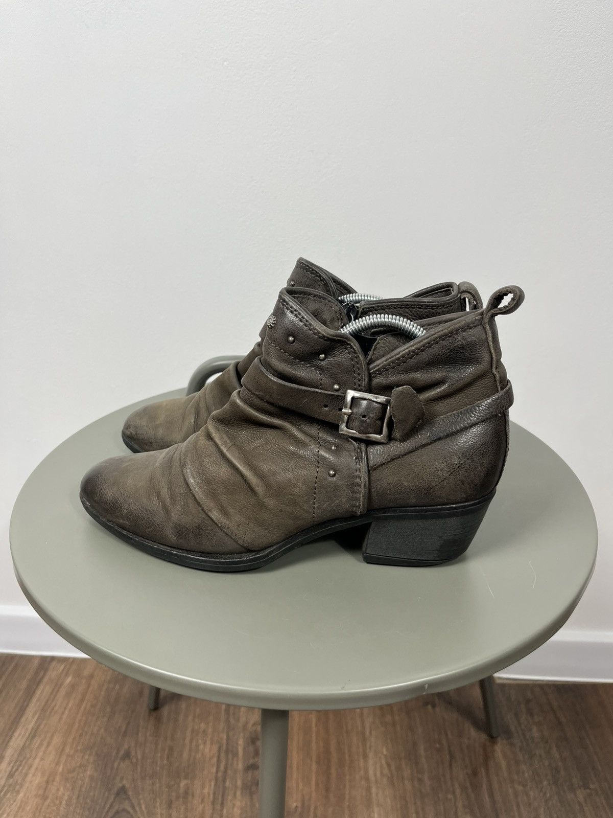 Other Avant-Garde Distressed Leather Ankle Boots Zip Buckle 38 Size US 7.5 / IT 37.5 - 5 Thumbnail