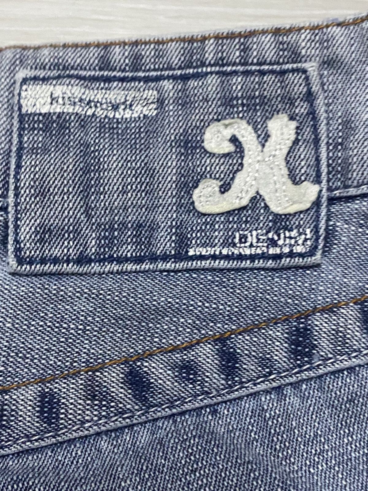 Japanese Brand Vintage KissMark Japan Double Knee StoneWash Baggy Jeans Size US 35 - 16 Thumbnail