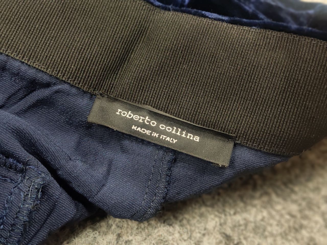 Roberto Cavalli Roberto Collina Italy Design Velour Wide Leg Dark Blue Pants Size 40" / US 18 - 12 Thumbnail