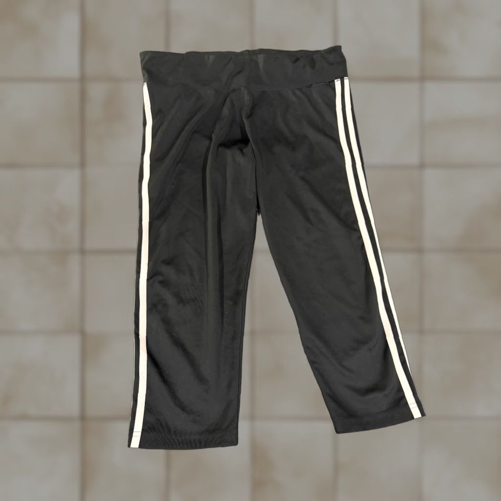 Adidas Adidas Leggings Womens Small Black White Striped Climalite Athletic Cropped Size 28" / US 6 / IT 42 - 1 Thumbnail