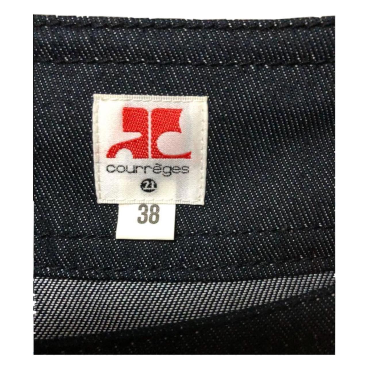 Courreges Courreges Denim Logo Embroidered Mini Skirt Size 27" / US 4 / IT 40 - 3 Thumbnail