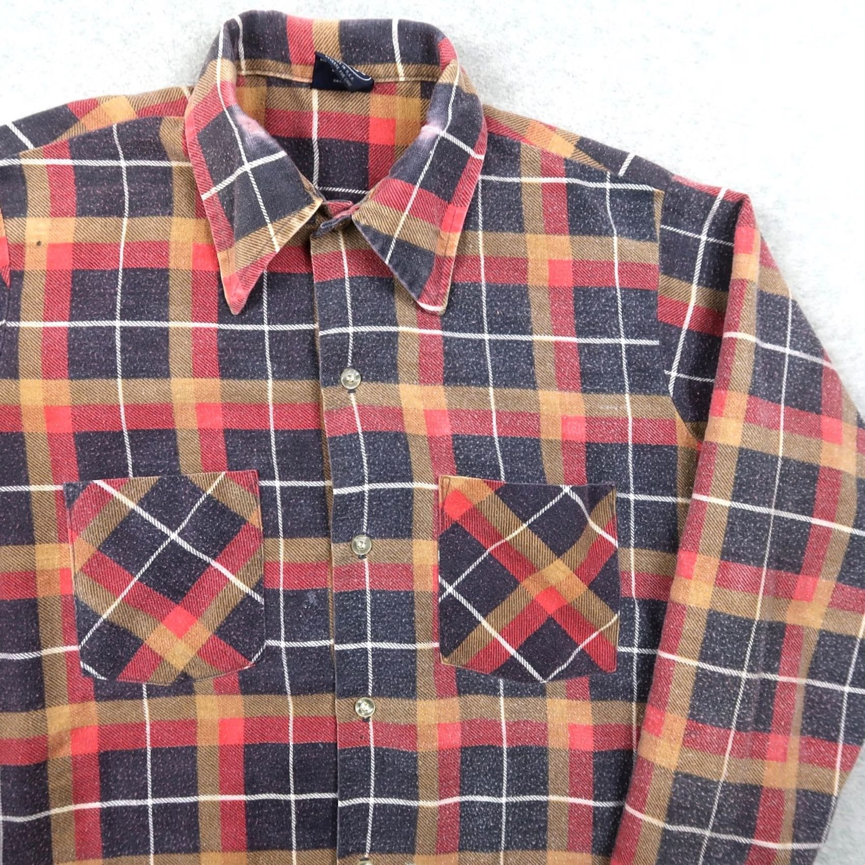 Vintage VINTAGE 70s Mr Leggs Mens Plaid Flannel Button Up Shirt Blue Red M Size US M / EU 48-50 / 2 - 3 Thumbnail