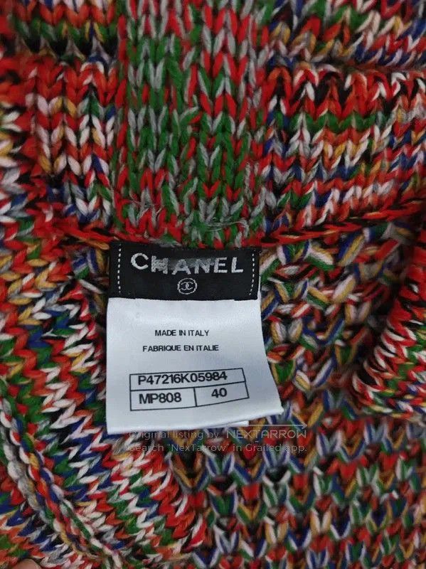 Chanel Chanel Multicolor Wool Short Cardigan for Women . Size L / US 10 / IT 46 - 2 Thumbnail
