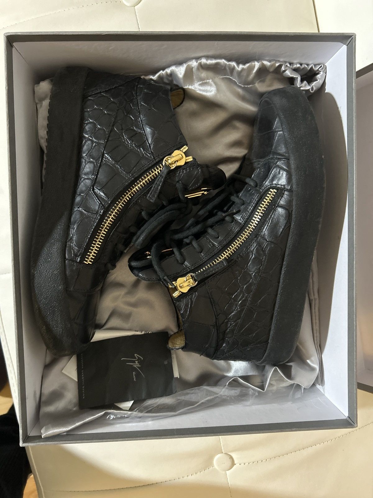 Giuseppe Zanotti Giuseppe Zanotti Matt Croc Mid Sneaker Size US 10 / EU 43 - 1 Thumbnail