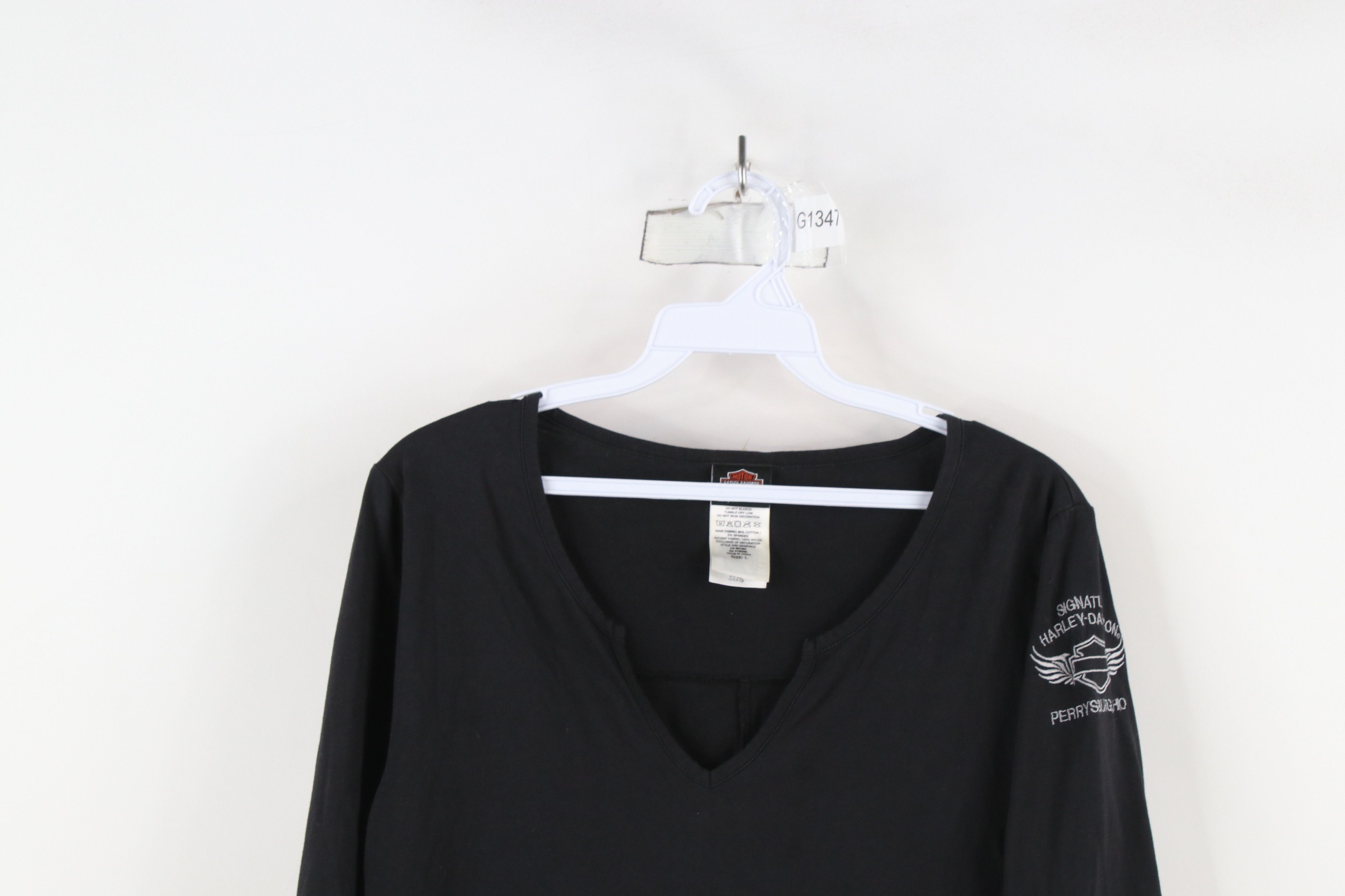 Harley Davidson × Vintage Vintage Y2K Harley Davidson Skull Lace Long Sleeve T-Shirt Size L / US 10 / IT 46 - 2 Thumbnail