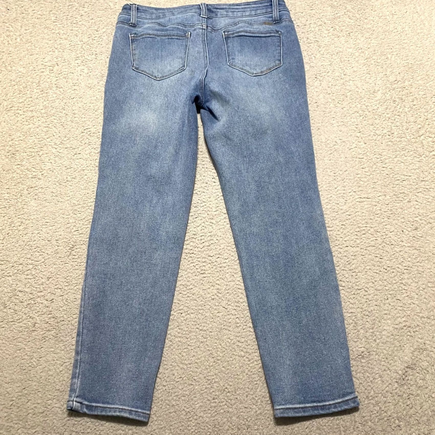 Vintage 1822 Denim Jeans Womens 10 Blue Medium Wash Distressed Tapered Mid Rise 25in Inseam Regular Size 10 Size 32" / US 10 / IT 46 - 2 Thumbnail