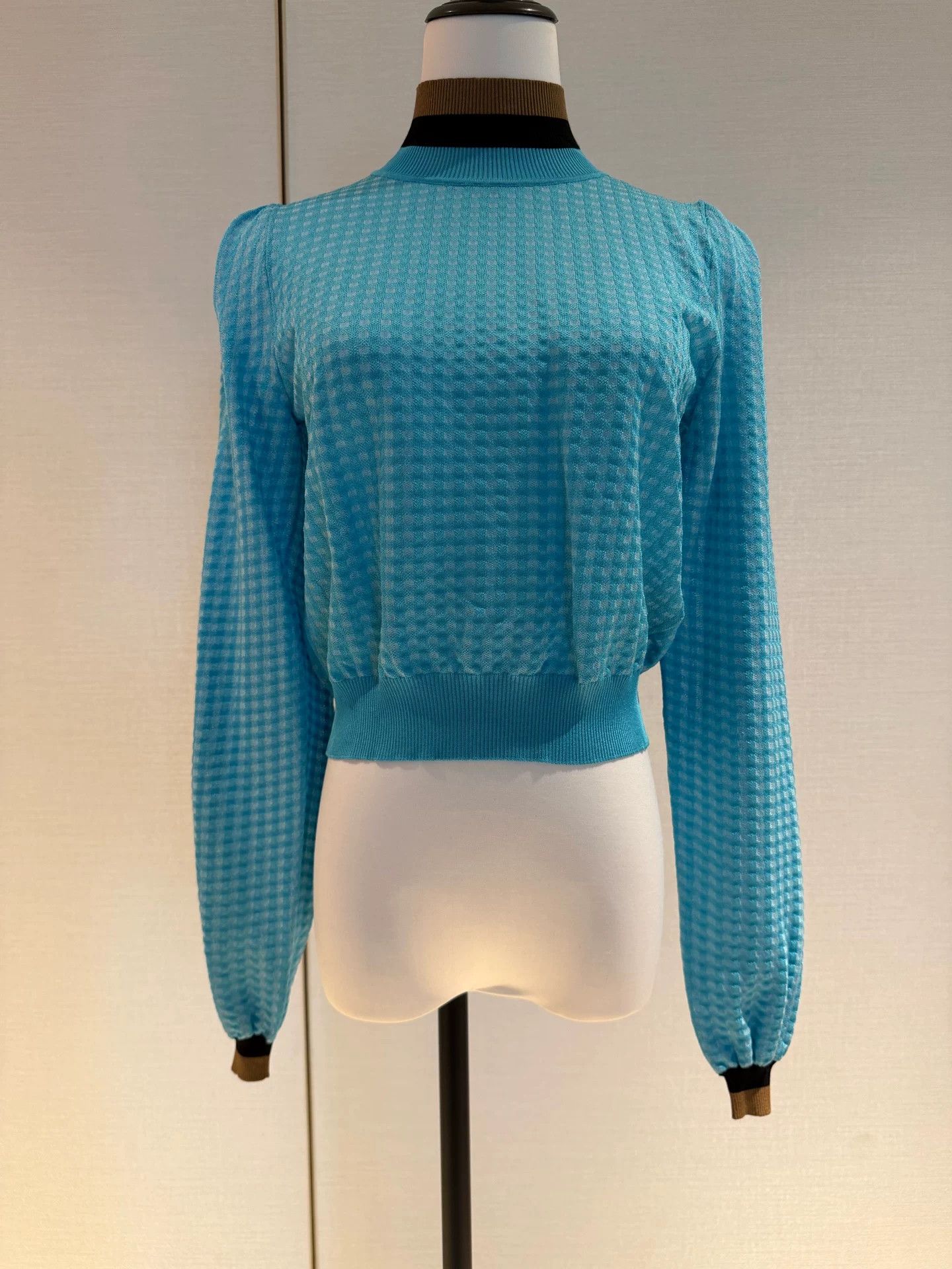 Fendi fendi lantern sleeve knitted sweater in blue Size US S / EU 44-46 / 1 - 1 Thumbnail