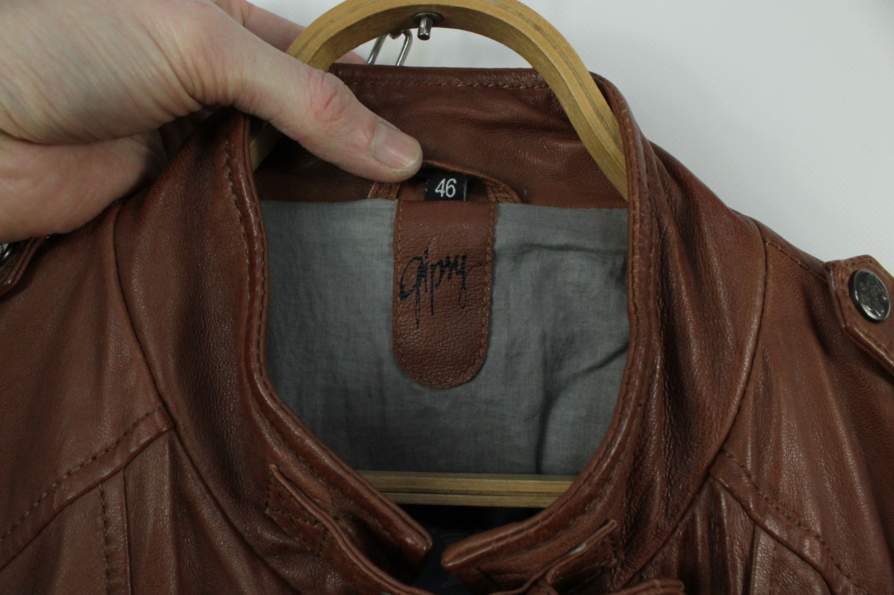 Gypsy Gipsy Cognac Brown Leather Women's Jacket Size XL / US 12-14 / IT 48-50 - 3 Thumbnail