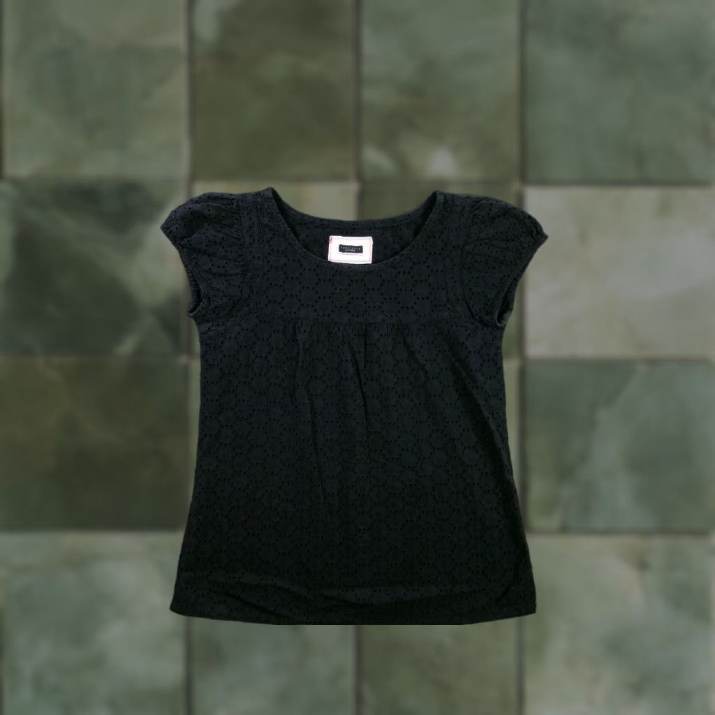 Sanctuary SANCTUARY Black Eyelet Blouse Women XS Short Cap Sleeve Summer Size XS / US 0-2 / IT 36-38 - 1 Thumbnail