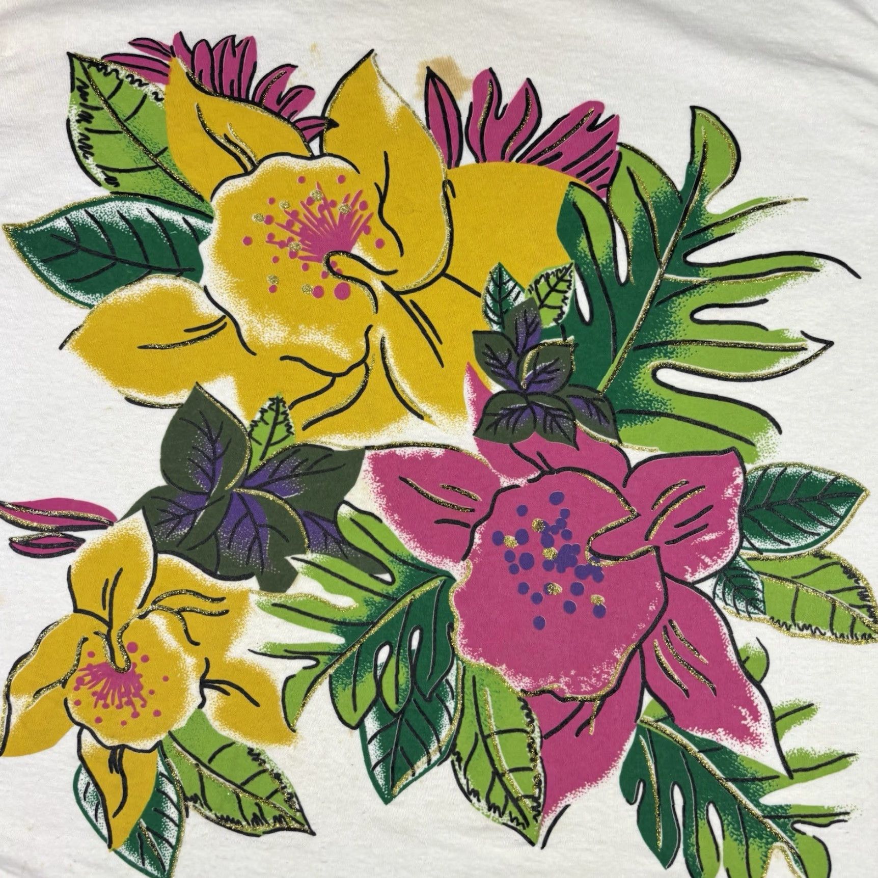 Sunflower VINTAGE FLOWER T-Shirt Women’s 2XL White Crew Neck Short Sleeve Flower 90s Mens Girls Size XXL / US 16-18 / IT 52-54 - 6 Thumbnail