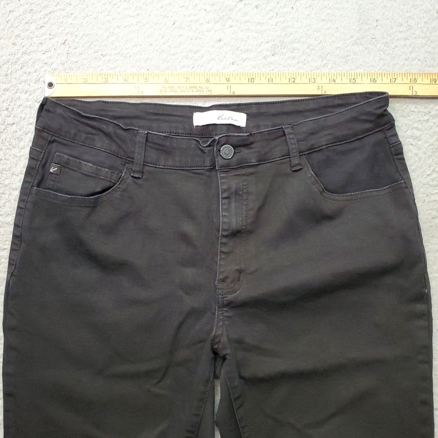 Vintage VINTAGE? No. KanCan Jeans Women Slim Black 5-Pocket Denim Skinny Button Flat Front 15/31 28in Inseam Pants NY? Size 36" / US 14 / IT 50 - 5 Thumbnail