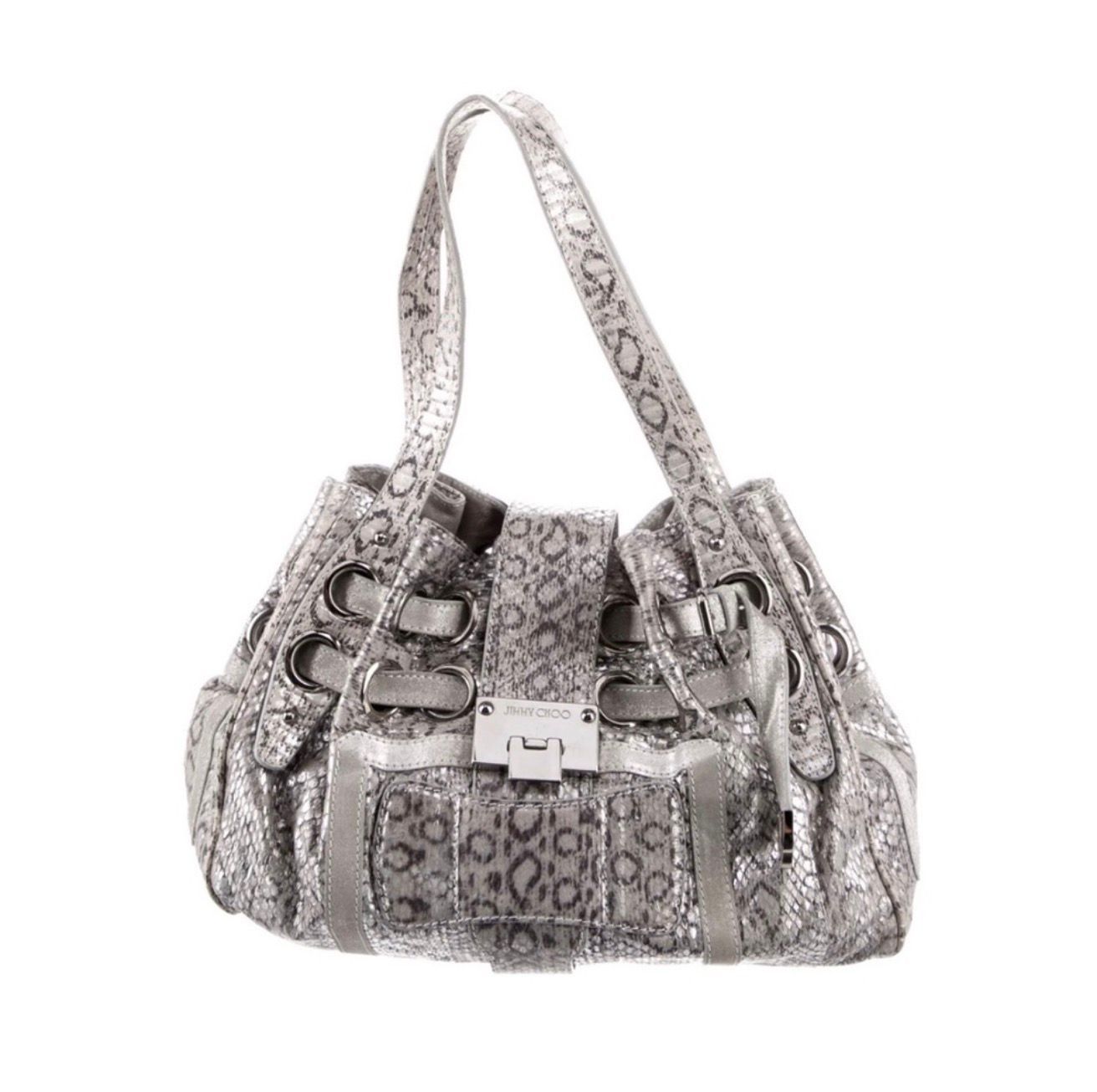 Jimmy Choo Python Embossed Leather Handbag