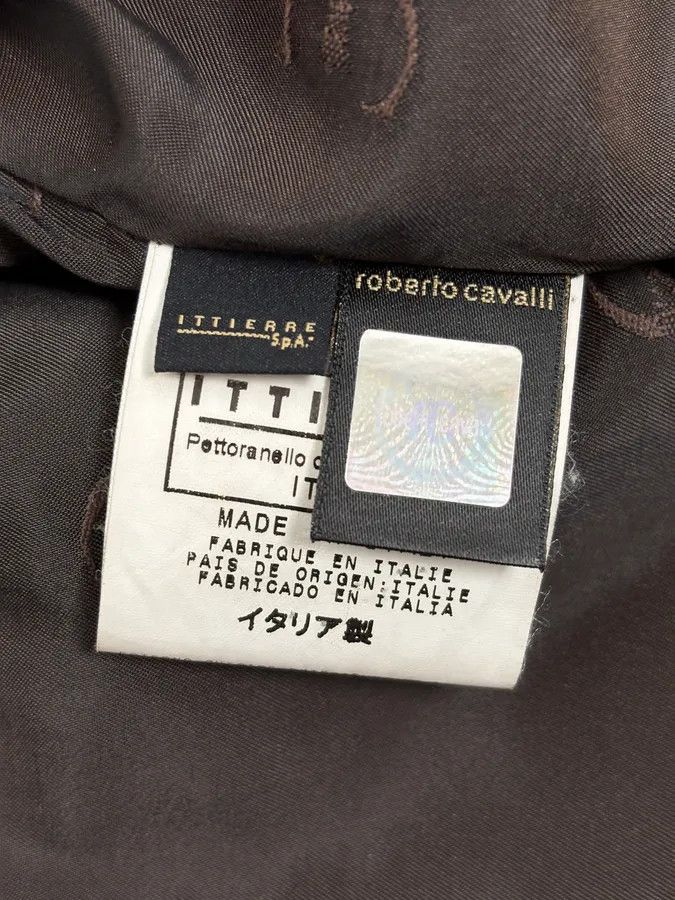 Roberto Cavalli 2000s Cavalli Brown Fur Leather Jacket Size M / US 6-8 / IT 42-44 - 14 Thumbnail