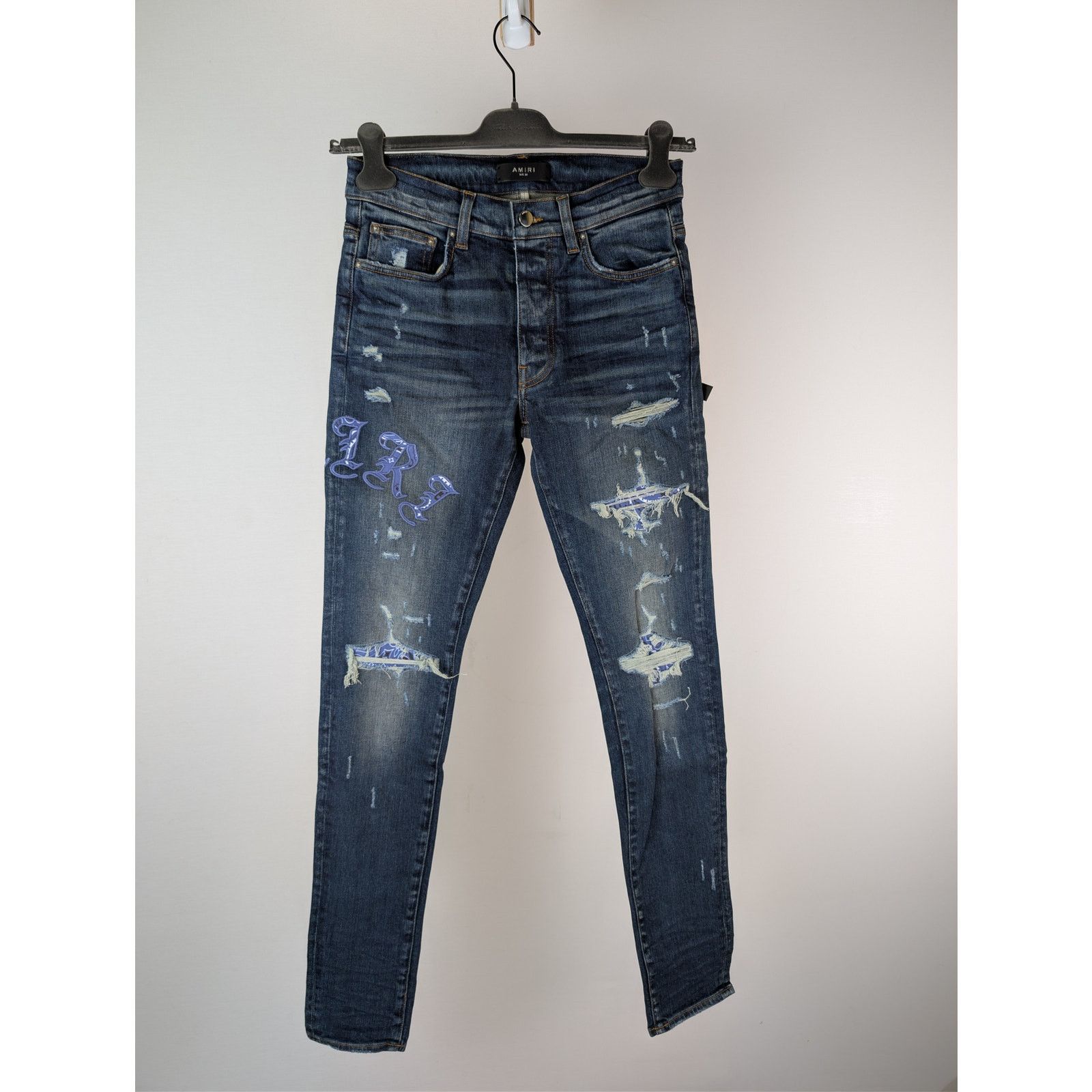Amiri o1rshd1 Old English Logo Jean in Deep Classsic Blue 34 Size US 34 / EU 50 - 1 Thumbnail