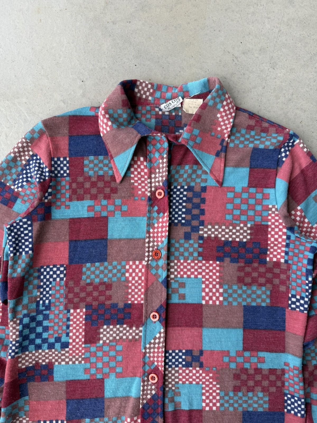 Vintage Vintage 1970s Patchwork Print Long Sleeve Button Up Shirt Size US M / EU 48-50 / 2 - 4 Thumbnail