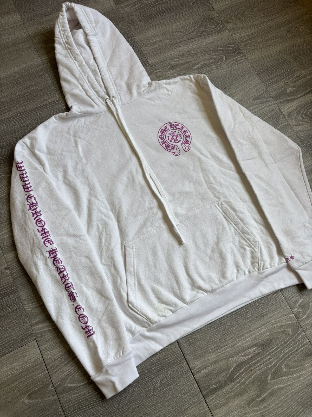 Chrome Hearts Chrome Hearts White Purple Glitter Horseshoe Hoodie Size US L / EU 52-54 / 3 - 3 Thumbnail
