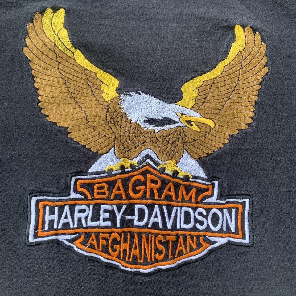 Harley Davidson × Vintage Vintage Black Harley Davidson Eagle Tee army Size US XL / EU 56 / 4 - 6 Thumbnail