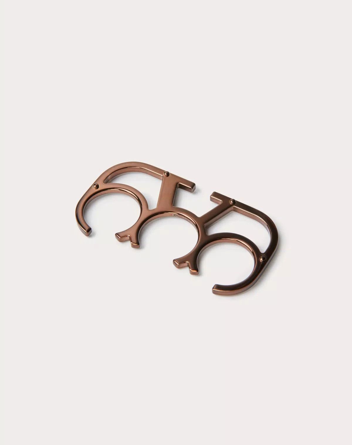 oc11z0625 Size:M/Vlogo Metal Ring Set in Chocolate/Brown