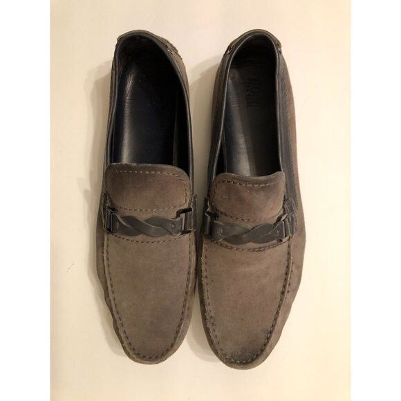 Hugo Boss hugo boss men's gray leather slip on loafers size: 10.5 Size US 10.5 / EU 43-44 - 2 Thumbnail