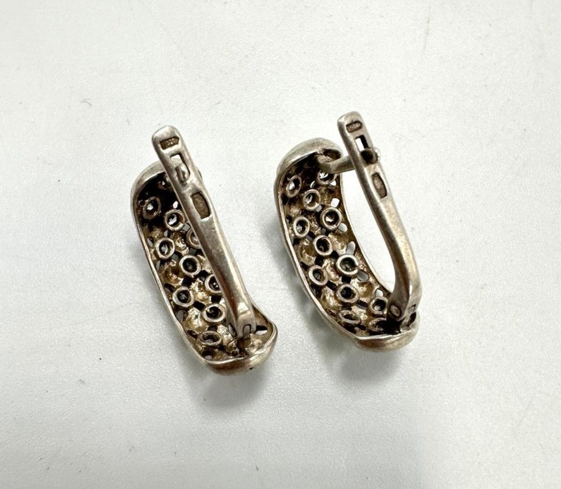 Sterling Silver Vintage 925 Sterling Silver Ukrainian Earrings Size ONE SIZE - 5 Thumbnail