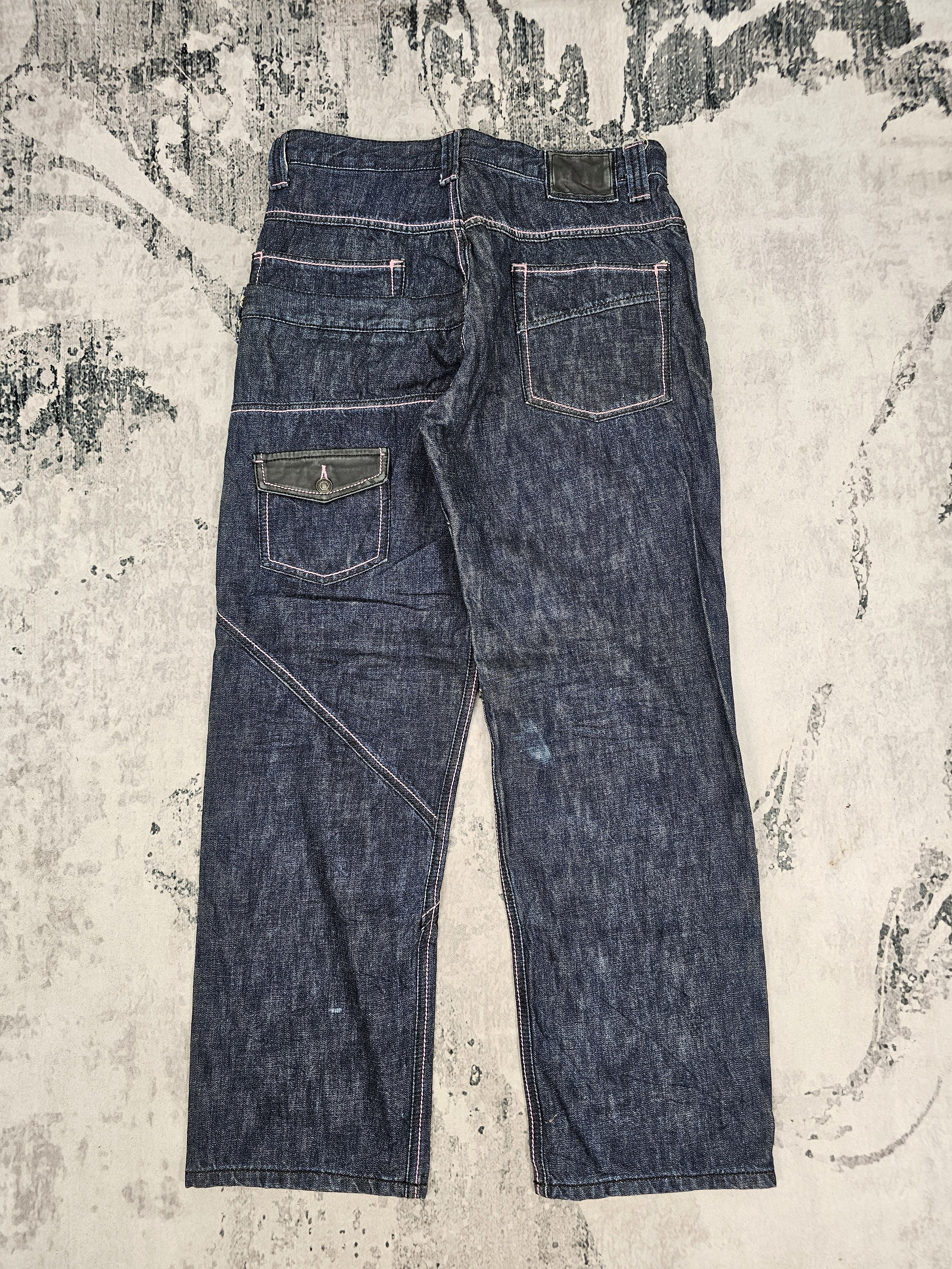 Japanese Brand BRUCE-PEE Crazy Multi Pockets Punk Design Jeans JB0282 Size US 33 - 4 Thumbnail