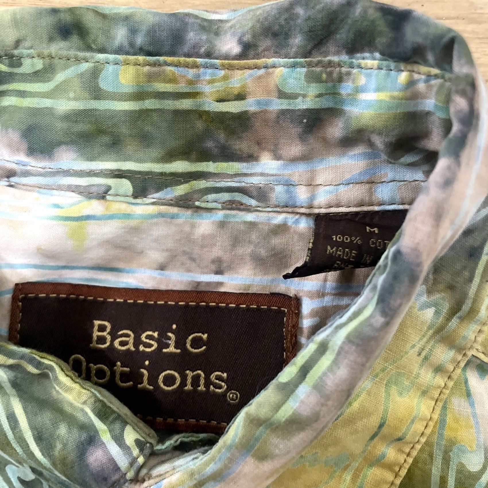 Pinko Basic Options Abstract Button Shirt Men M Green Pink Y2k Geometric Splotch Print Shirt Size US M / EU 48-50 / 2 - 5 Thumbnail