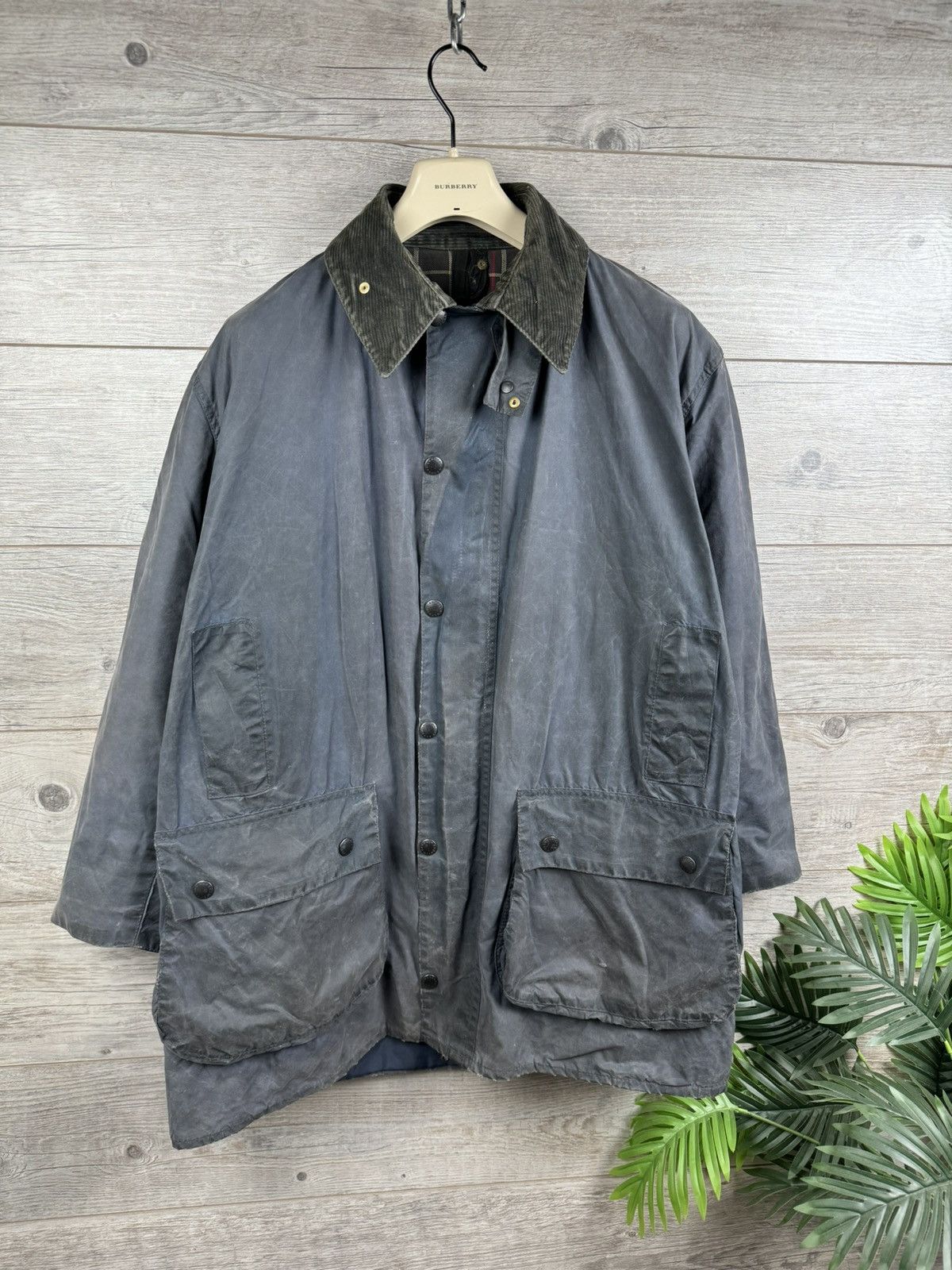 Barbour Border Waxed Jacket Rare Vintage C42 107CM