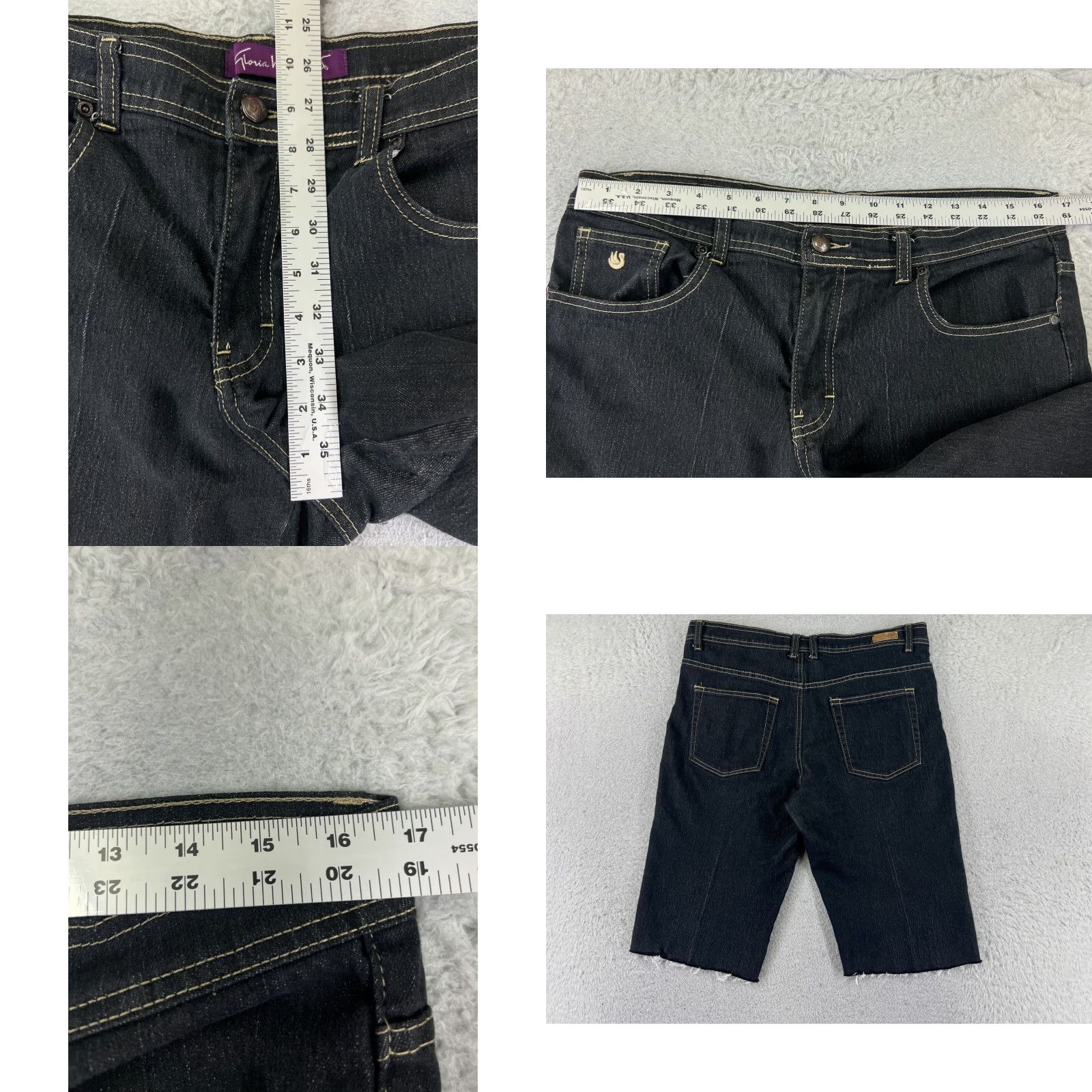 Gloria Vanderbilt Gloria Vanderbilt Shorts Womens 14 Black Cutoff Denim Jean Cotton Blend 32x13 Size 36" / US 14 / IT 50 - 9 Thumbnail