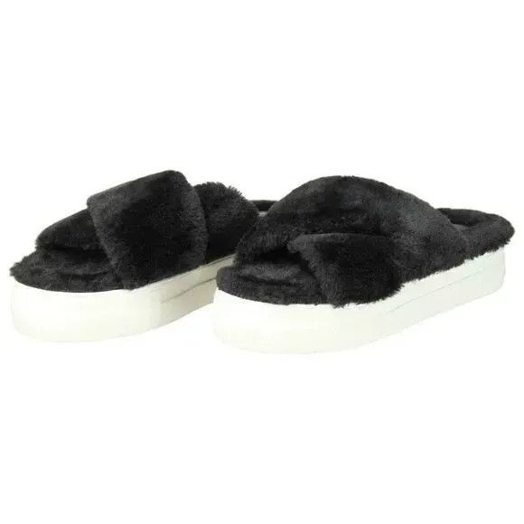Other J/Slides NYC Faux Fur Slide Sandal, Black, Size 6 Size US 6 / IT 36 - 1 Thumbnail