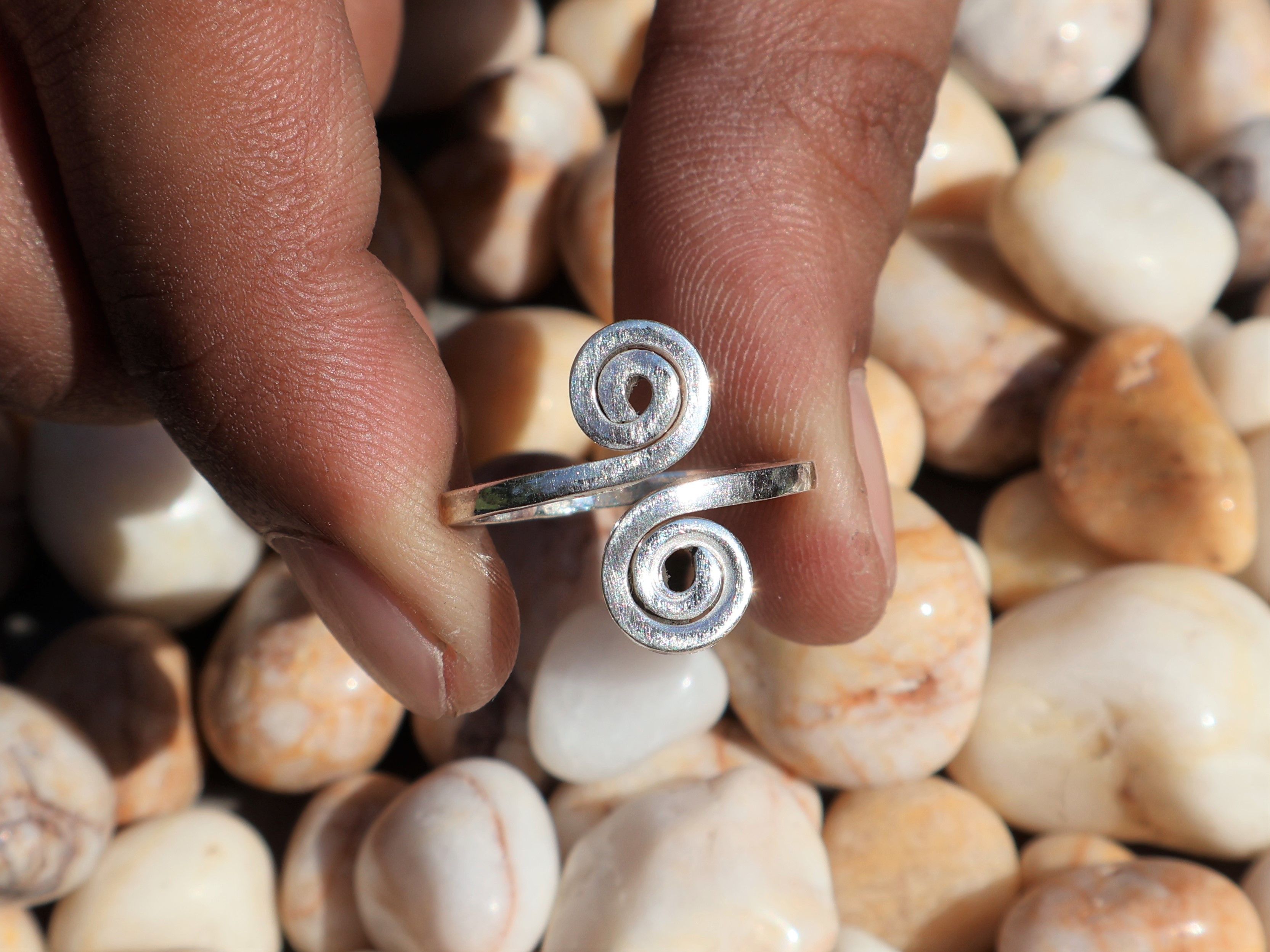 Handmade Spiral ring, Handmade Sterling silver ring, Gift For Her, Size ONE SIZE - 5 Thumbnail