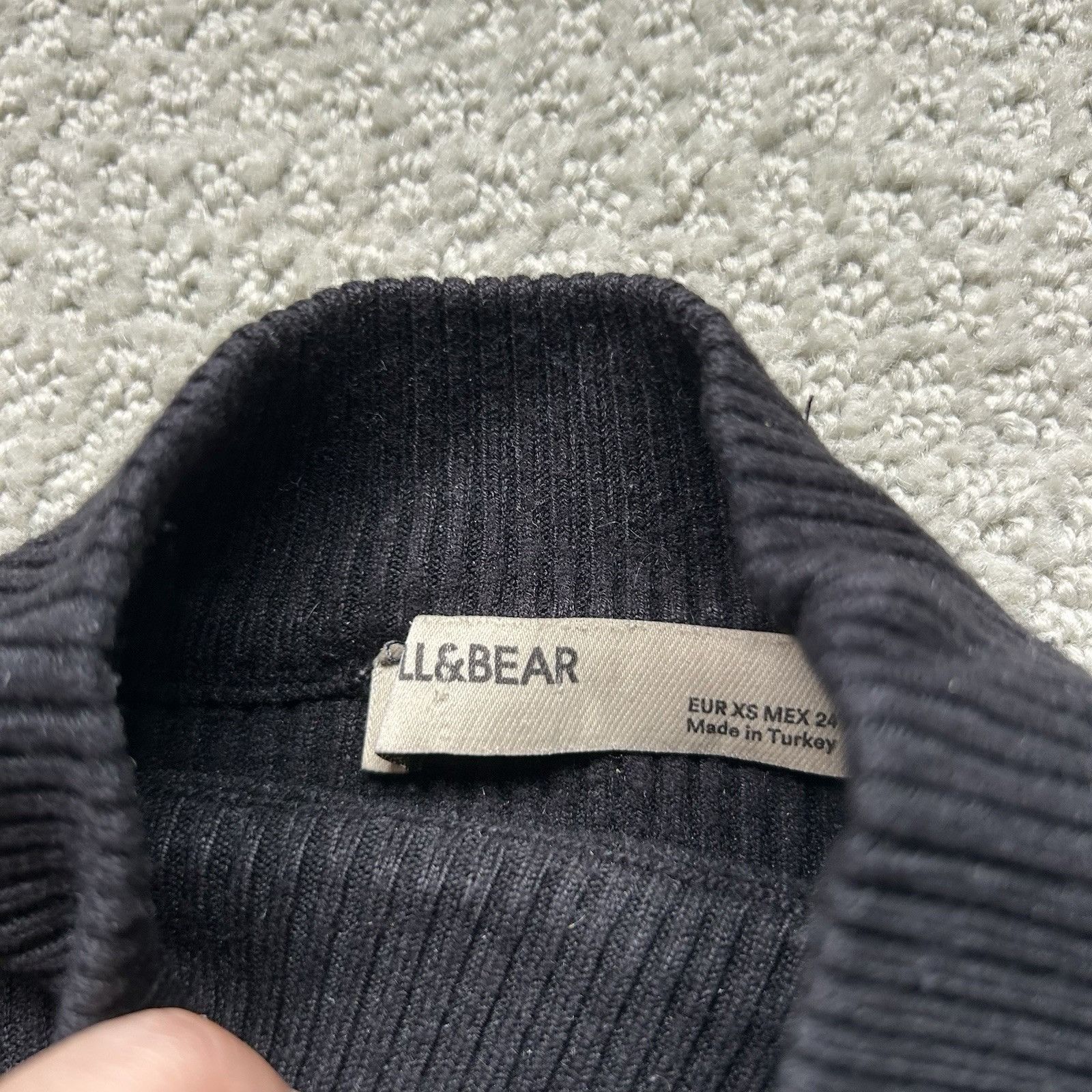 Pull & Bear Pull&Bear Womens Top Black Mock Neck Turtleneck Sweater Jump Size XS / US 0-2 / IT 36-38 - 7 Thumbnail