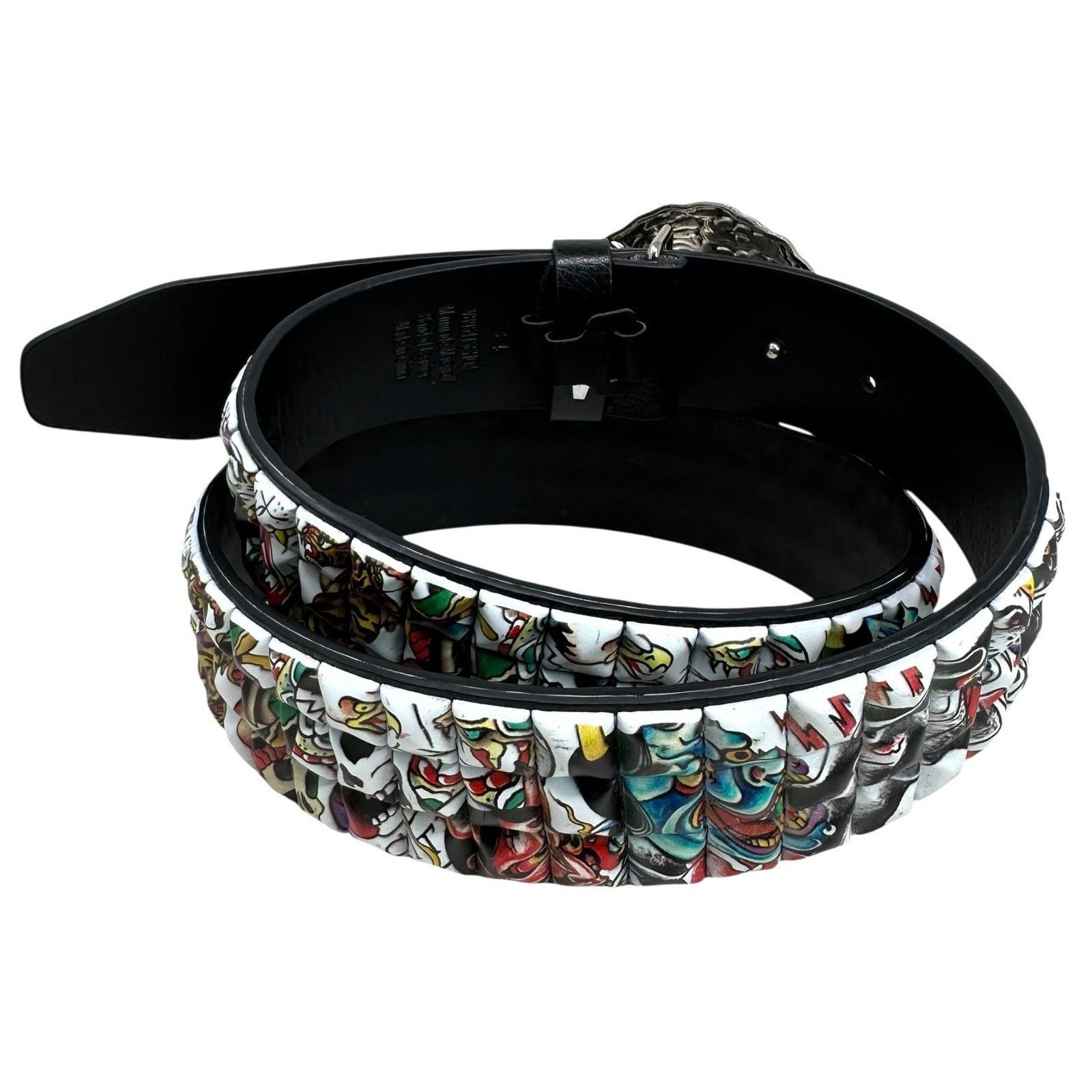Ed Hardy Ed Hardy Men's Metal Tiger Buckle Belt With Pyramid Studs Size 34 - 3 Thumbnail