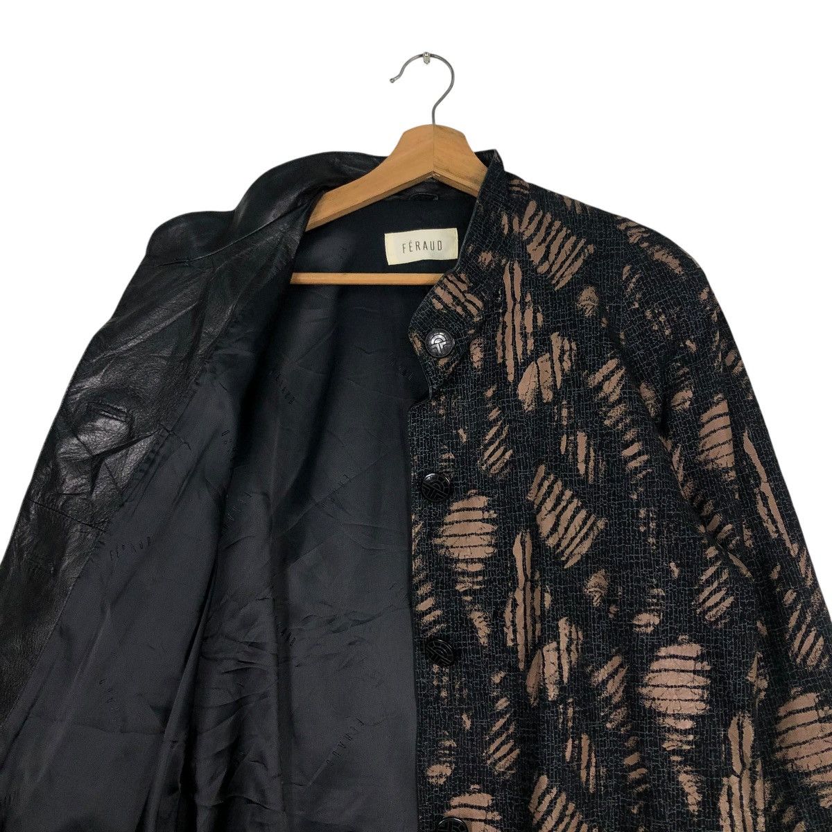 Japanese Brand 🔥VINTAGE LEATHER BUTTON JACKET FLORAL FERAUD ISSEY MIYAKE Size M / US 6-8 / IT 42-44 - 12 Thumbnail