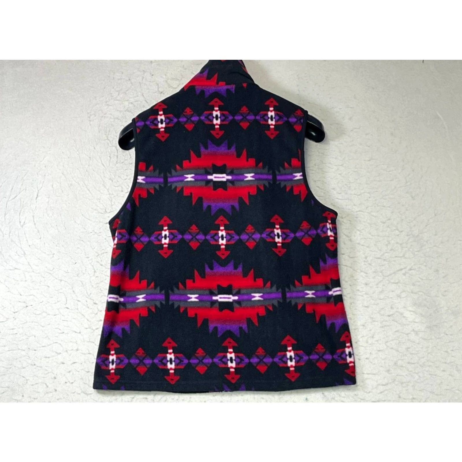Chaps Chaps Vest Womens XL Red Aztec Geometric Fleece Zip Embroidered Pockets Western Modern Style Size XL / US 12-14 / IT 48-50 - 2 Thumbnail