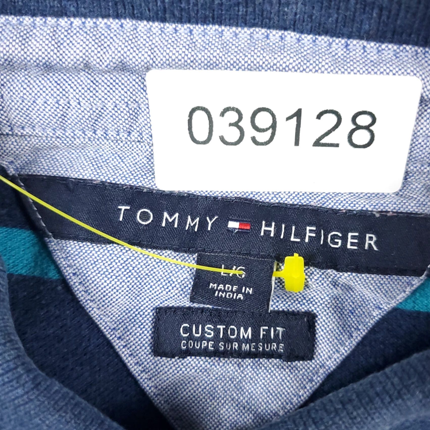 Tommy Hilfiger Tommy Hilfiger Blue Striped Polo Shirt Mens Large Short Sleeve Casual Size US L / EU 52-54 / 3 - 8 Thumbnail