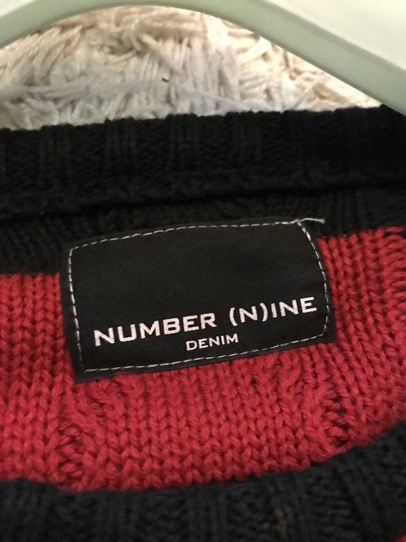 Number (N)ine Archive Grunge Striped Cable Knit Sweater Size US M / EU 48-50 / 2 - 5 Thumbnail