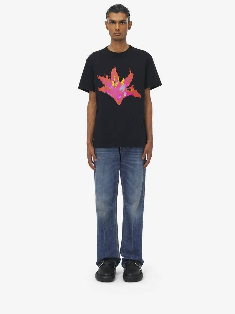 Alexander McQueen o1srvl11e0226 Lily T-Shirt In Black Size US L / EU 52-54 / 3 - 2 Thumbnail