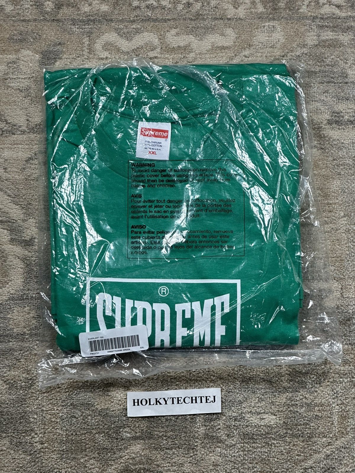 Supreme Supreme Warm Up Tee - Green - XXL - FW23 Size US XXL / EU 58 / 5 - 2 Thumbnail