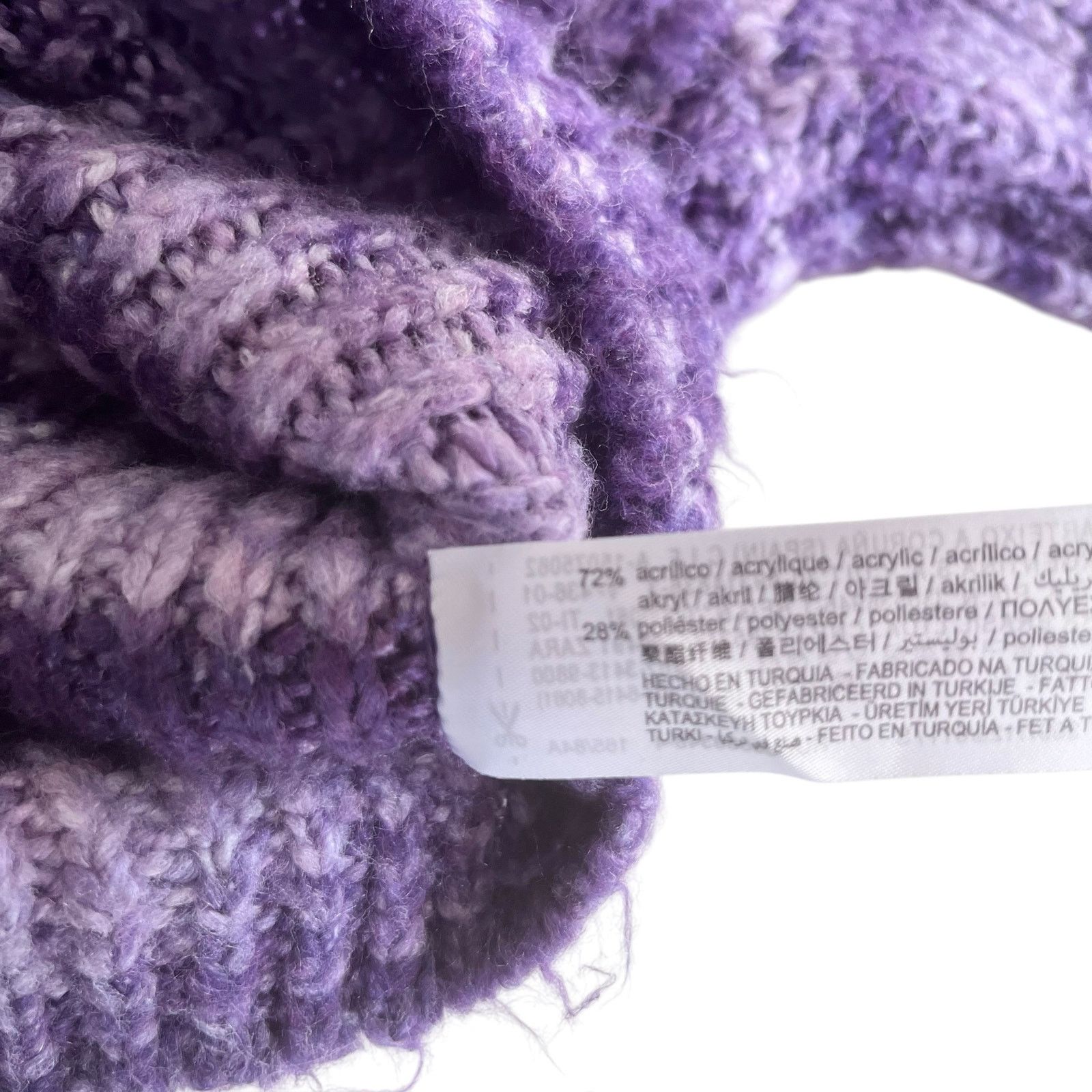 Zara Zara Purple Striped Chunky Knit Mock Neck Pullover Sweater Size S / US 4 / IT 40 - 8 Thumbnail