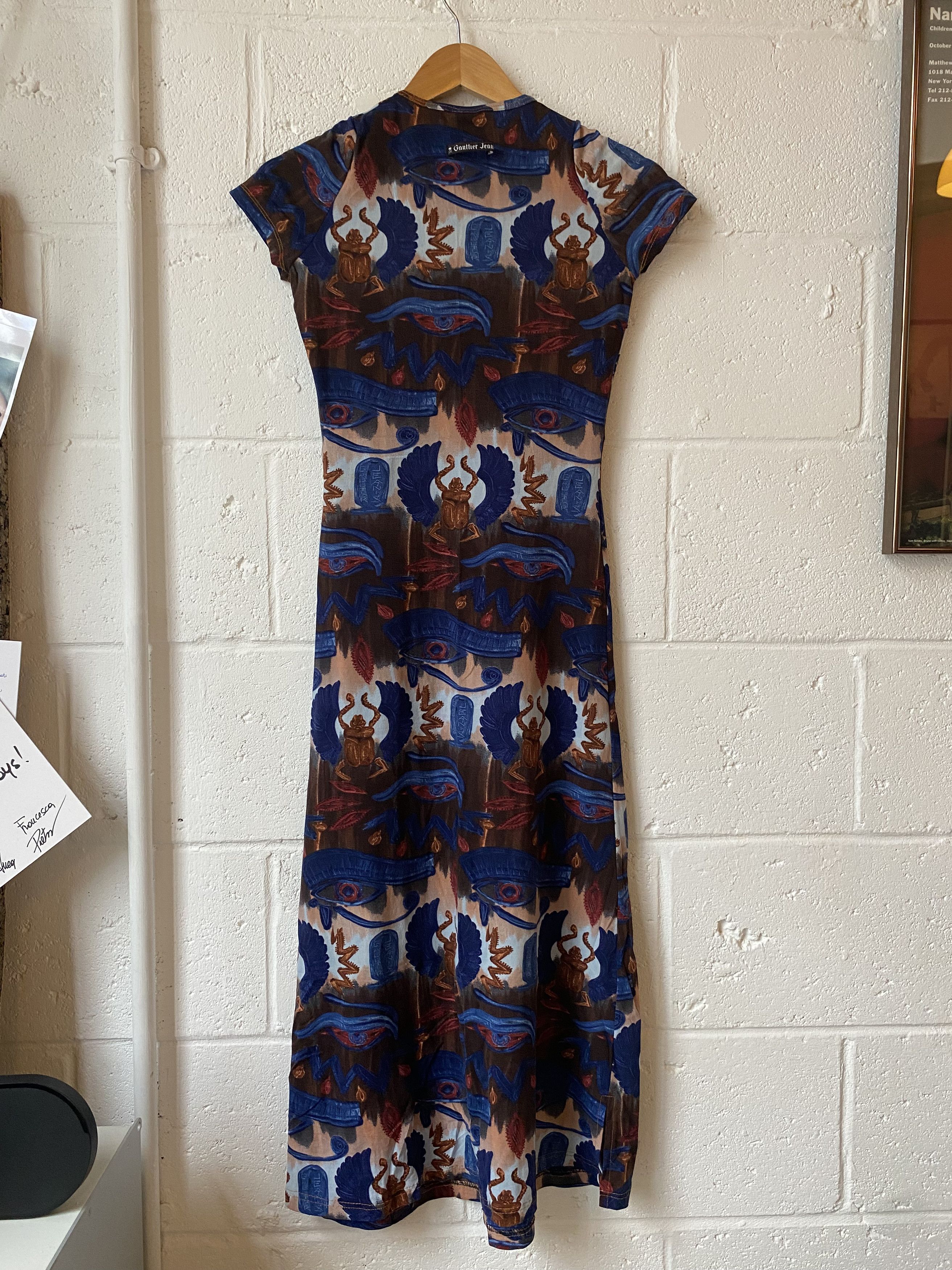 Jean Paul Gaultier JPG Egypt SS1997 Eye of Horus Scarab Hieroglyph Maxi Dress Size XS / US 0-2 / IT 36-38 - 7 Thumbnail