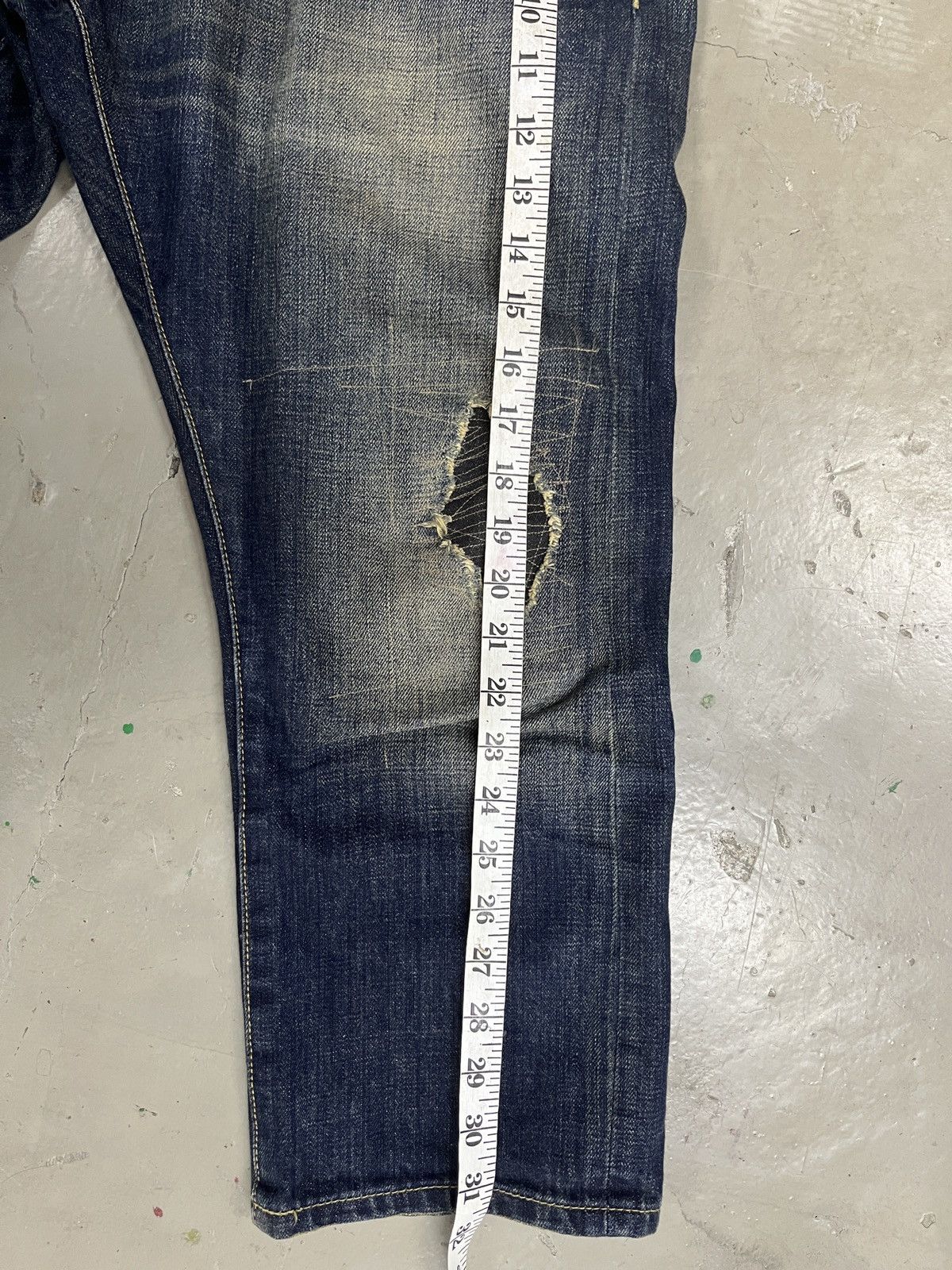 Japanese Brand Distressed Back Number Boro Sashiko Style Patchwork Capri Size US 34 / EU 50 - 11 Thumbnail
